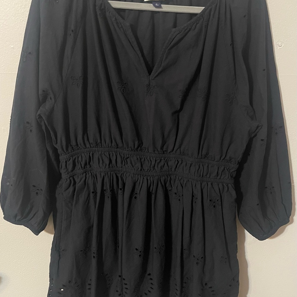 Universal Thread Black Smocked Blouse Dress